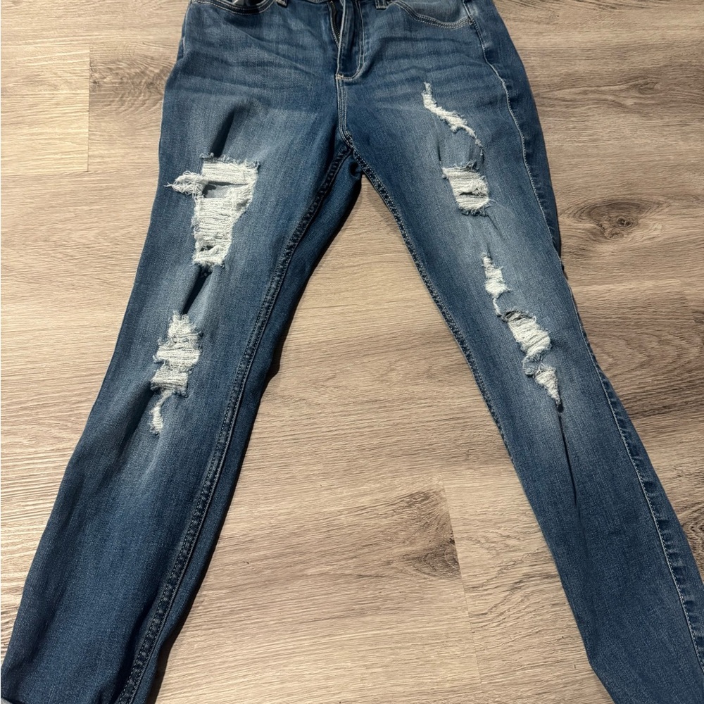 Hollister Blue Skinny Distressed Jeans